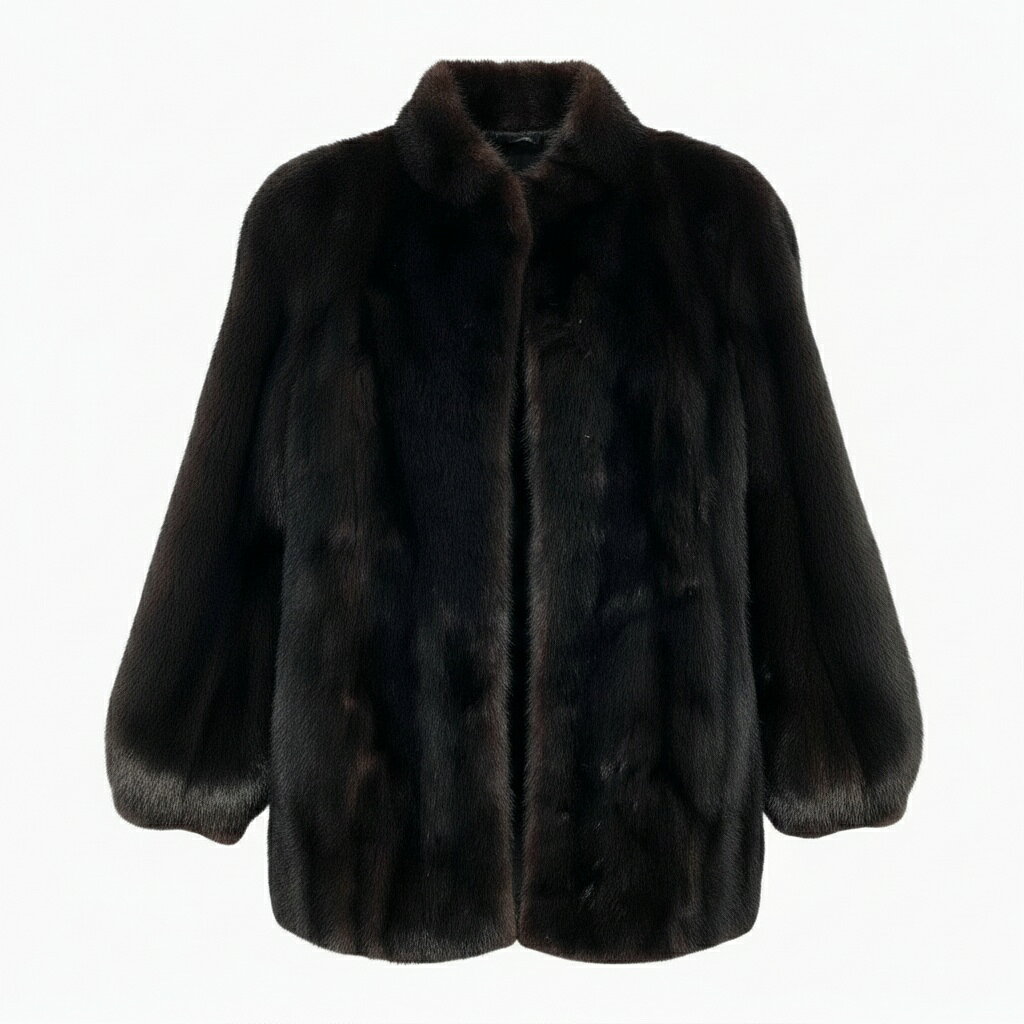 ダークミンク ロングコート サイズ11 Black ブラック 本毛皮 Dark Mink Fur Long Coatt18r 中古