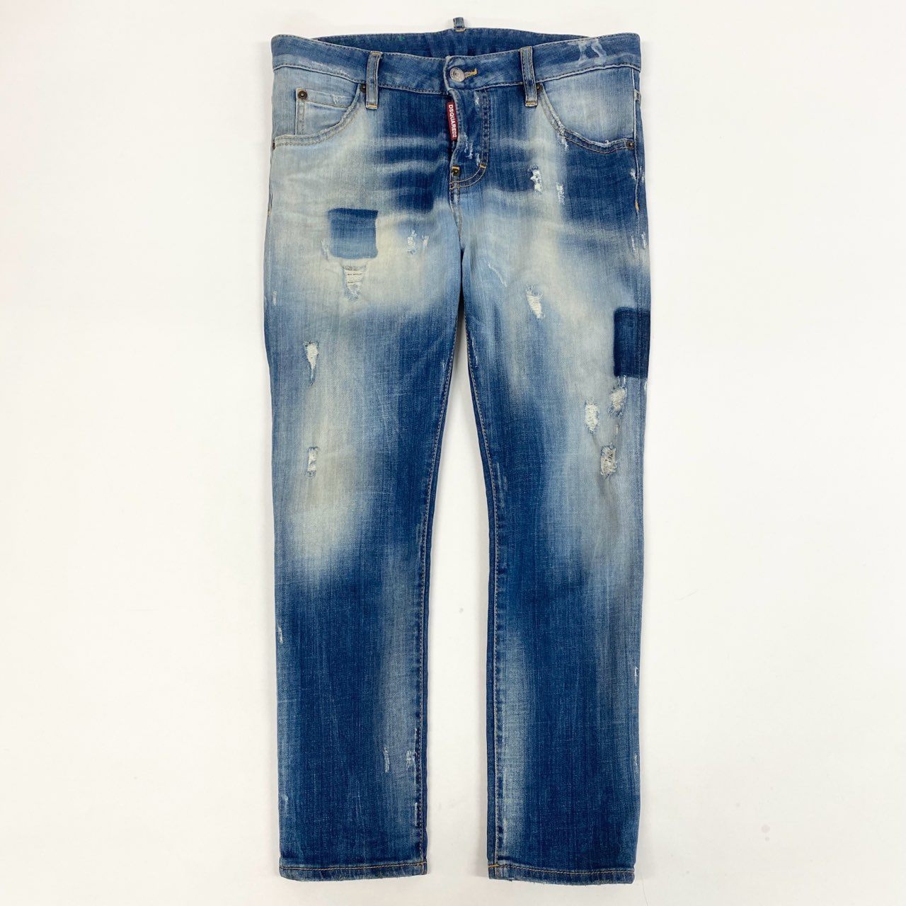 樂天商城 - DSQUARED2 ディースクエアード girl cropped jean ダメージ加工 デニムパンツ ボトムス ジーンズ イタリア製 S75LA0908 36 インディゴ コットン レディースo07t 中古