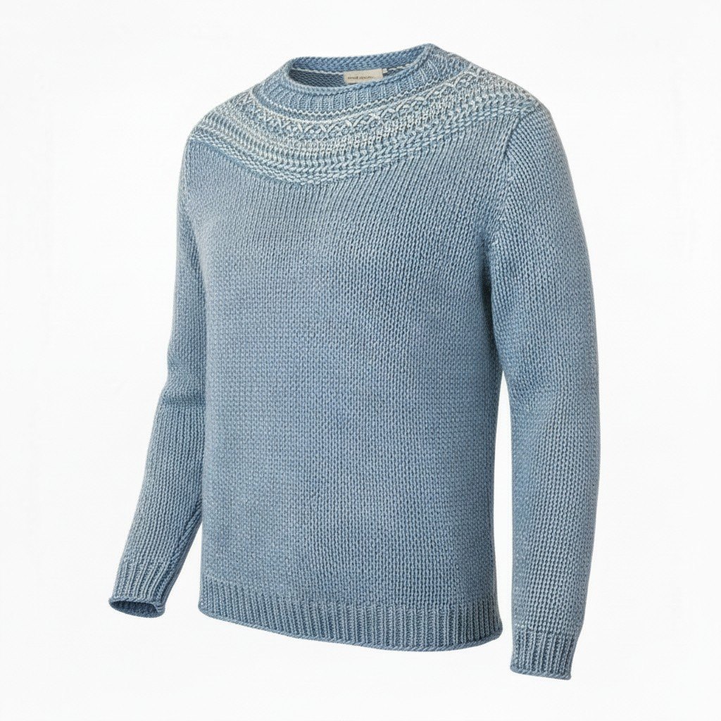 《美品》 BOTTEGA VENETA ボッテガヴェネタ フェード加工 コットンニットセーター サイズ48 ブルー Knit Sweatert18r【中古】