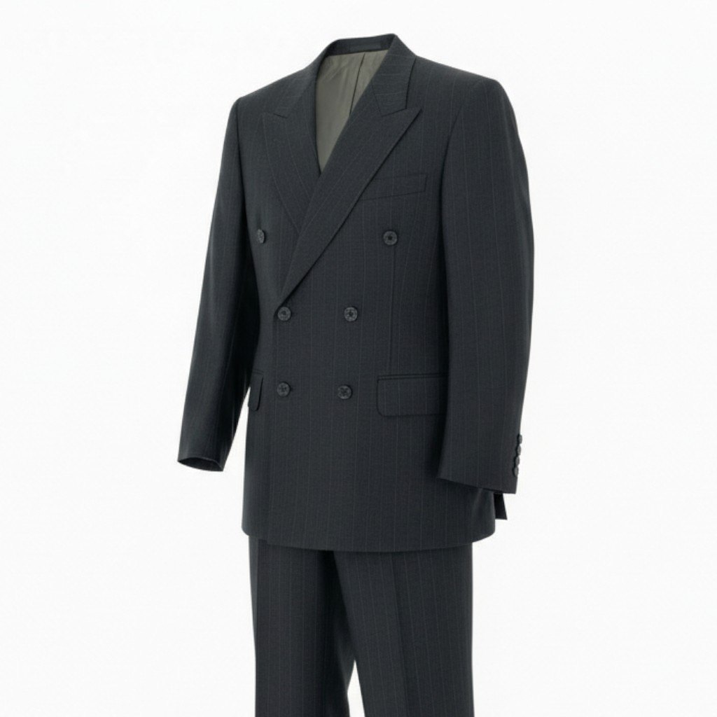 Burberrys バーバリーズ スーツセットアップ テーラードジャケット スラックスパンツ ストライプ 94-84-165 AB4 グレー ウール100％ メンズ 男性用o07t【中古】