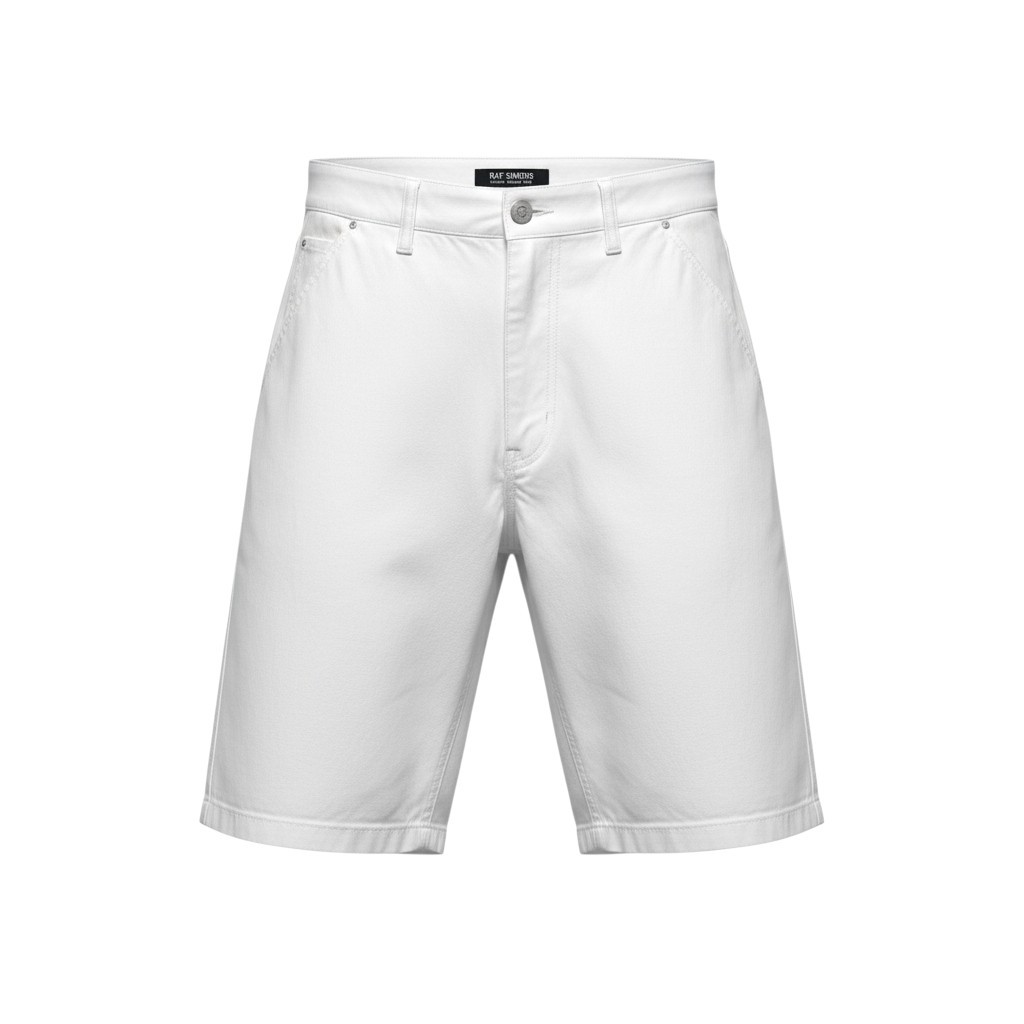 樂天商城 - RAF SIMONS ラフシモンズ 23SS DENIM SKATE SHORTS デニムスケートショートパンツ ボトムス 231-M331 50サイズ ホワイト コットン100％ メンズo07t 中古
