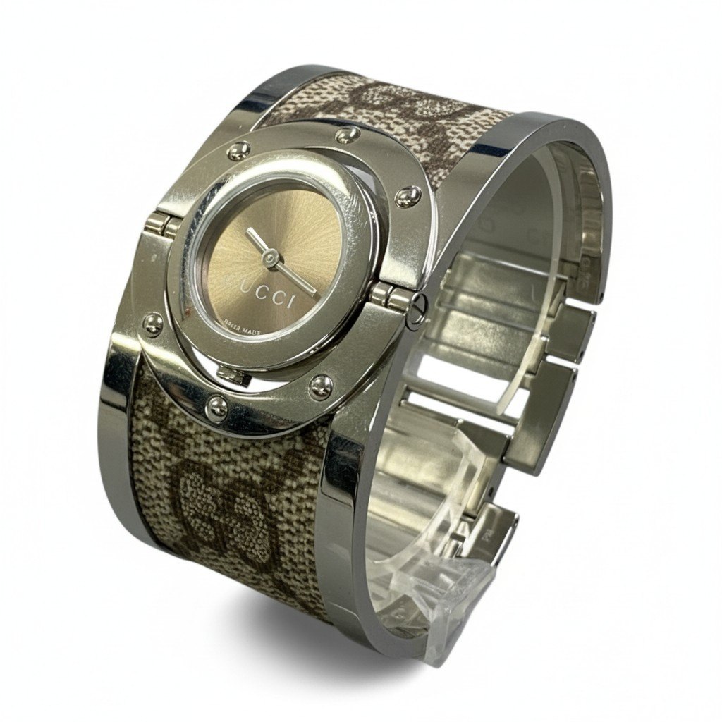 【箱有り】GUCCI グッチ GGロゴ トワール バングルウォッチ 腕時計 レディース GG logo bangle type watch ladiesta1 中古