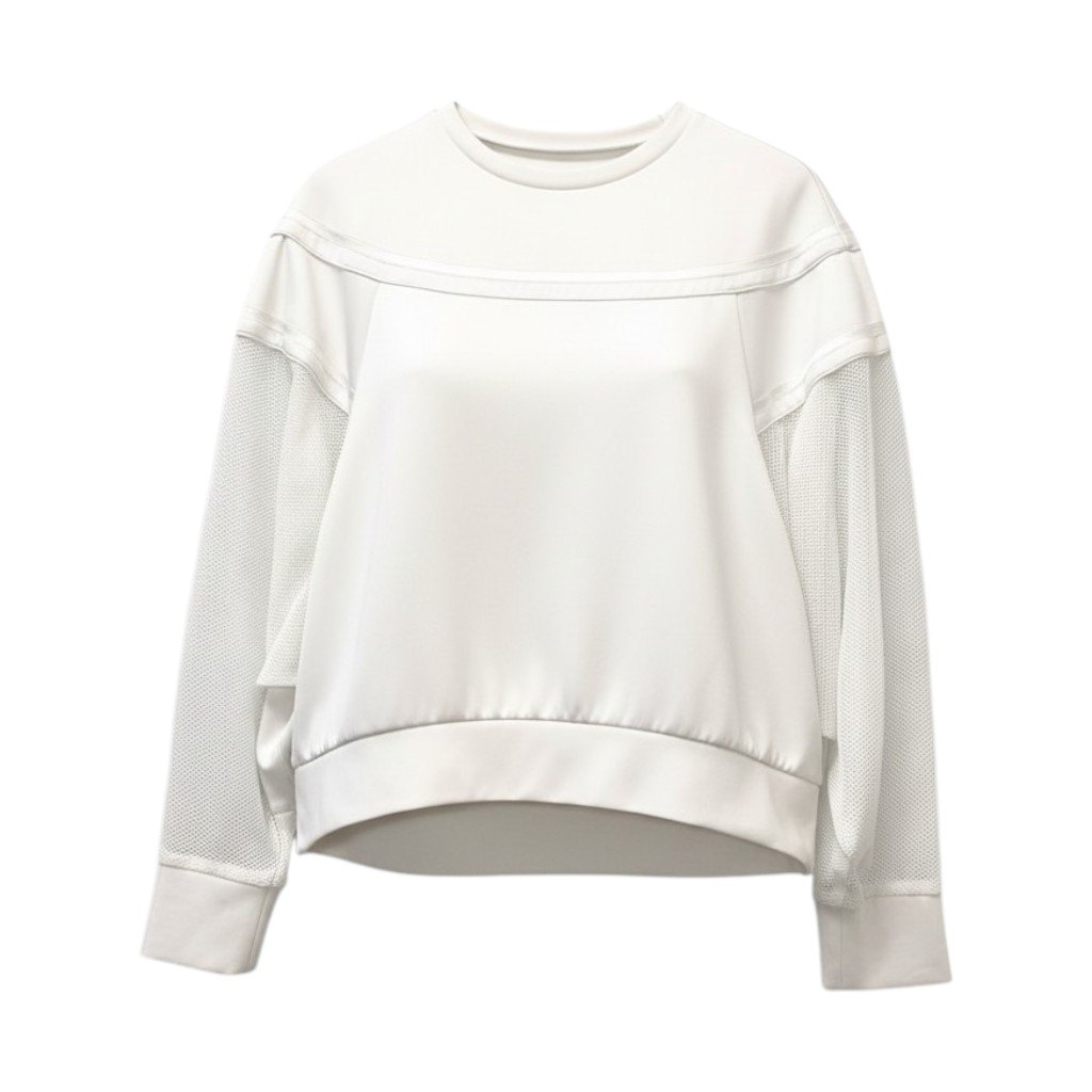 樂天商城 - ADORE アドーア メッシュコンビダンボール 長袖 クルーネックTシャツ レディース女性服 531-5160313 サイズ38 ホワイトu02t 中古