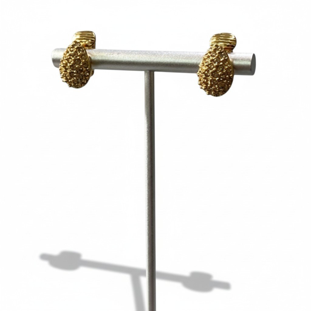 Christian Dior クリスチャンディオール ドロップラグジュアリーイヤリング ゴールド ラインストーン Drop Luxury Earringt18r 【中古】