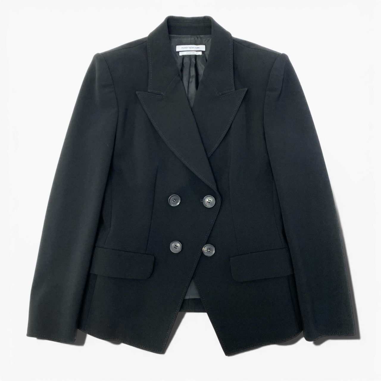 フォクシーニューヨークのノーカラージャケット 黒 ダブルジッパー　38 FOXEY NEW YORK – ページ – FOXEY 公式オンラインストア