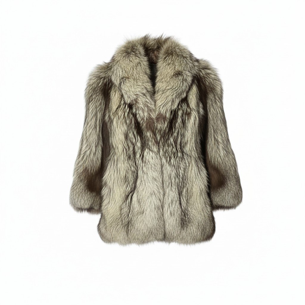 樂天商城 - 極厚 シルバーフォックスファー ロングコート サイズF 茶系 本毛皮 Silver Fox Fur Long Coatt18r 中古