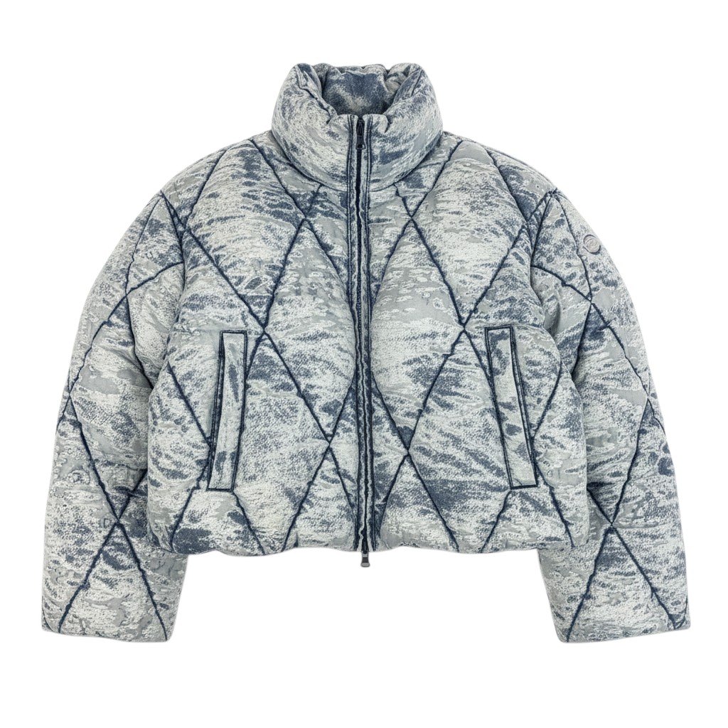 樂天商城 - 定価￥111,100 DIESEL ディーゼル W-HISTEL Puffer Jacket パファージャケット サイズ36 / 165 インディゴブルー バーンアウトウォッシュ加工t18r 中古
