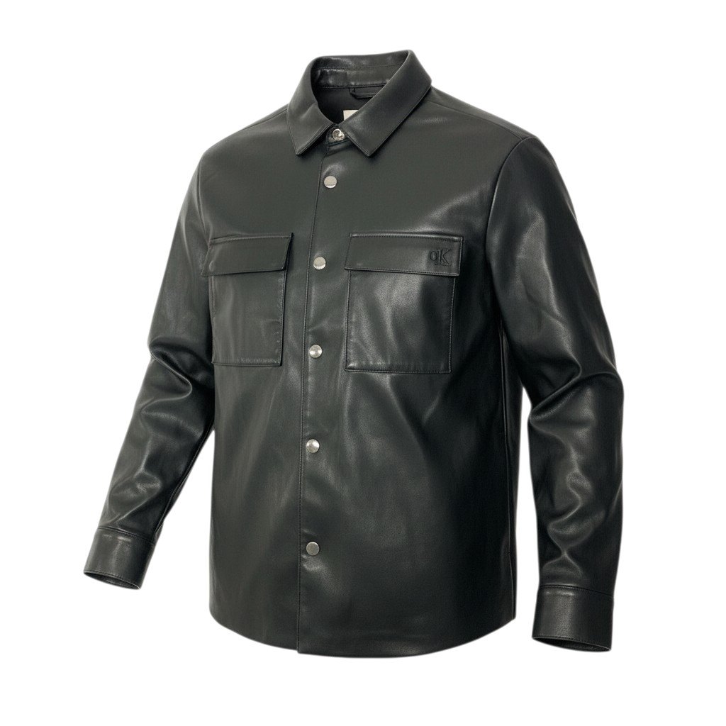 樂天商城 - Calvin Klein Jeans カルバンクライン フェイクレザー シャツジャケット ジョングク着用商品 S ブラック メンズu02t 【中古】