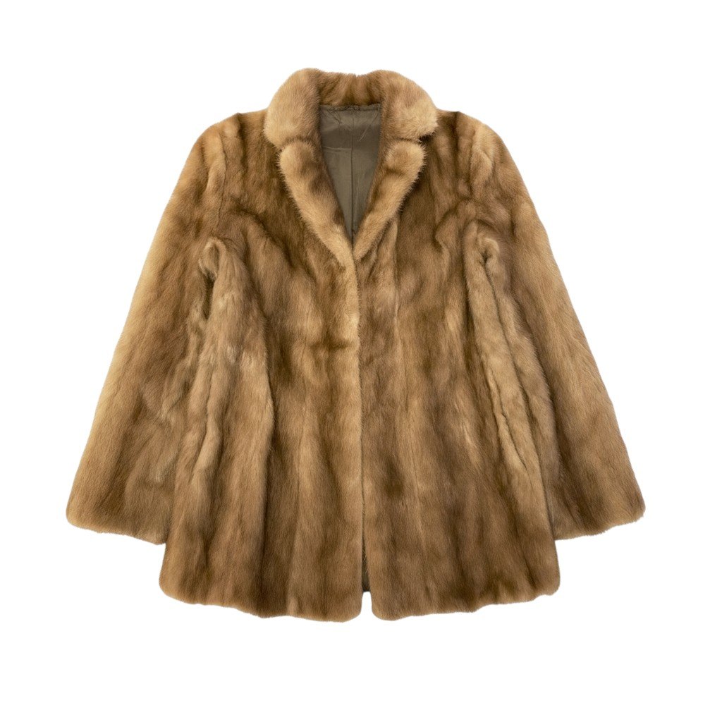 樂天商城 - パステルミンク ファーコート サイズ9 茶系 本毛皮 Pastel Mink Fur Coat 毛質◎t18r【中古】