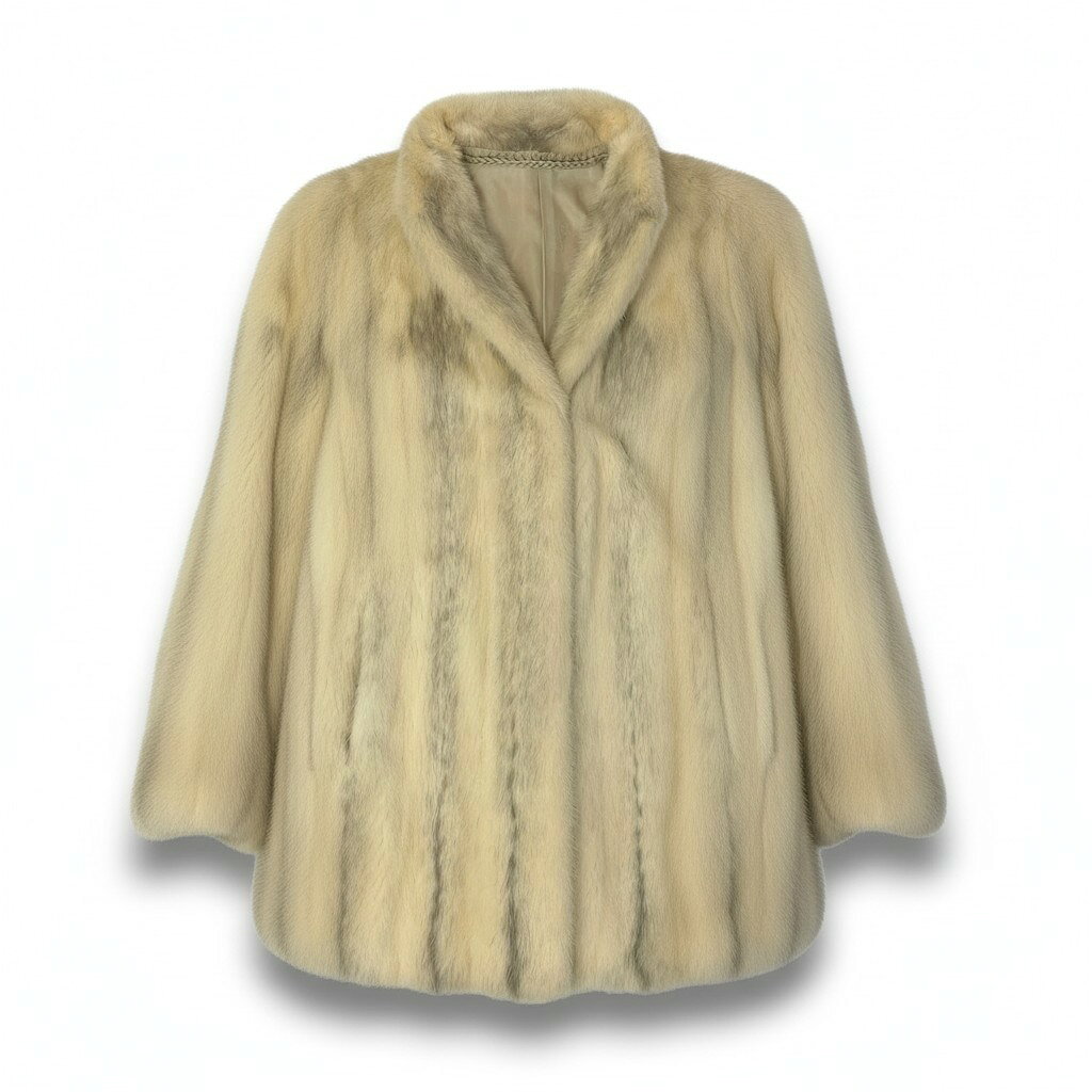樂天商城 - パステルクロスミンク ファーコート サイズF ホワイト 本毛皮 Pastel Cross Mink Fur Coatt18r【中古】