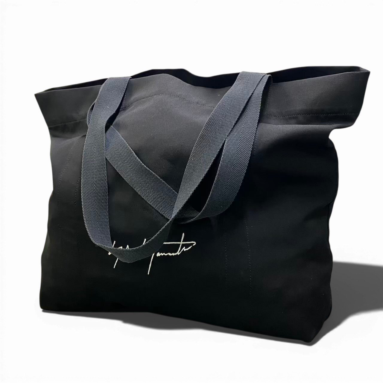 樂天商城 - Yohji Yamamoto POUR HOMME ヨウジヤマモト プールオム ブラック ウールギャバジン ロゴ トートバッグ メンズ 鞄k02i 中古
