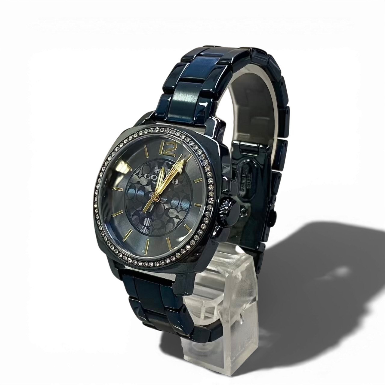 樂天商城 - 《稼働品》 COACH コーチ BOYFRIEND ボーイフレンド 腕時計 34mm メタリックブルー レディース ウォッチt18r 中古