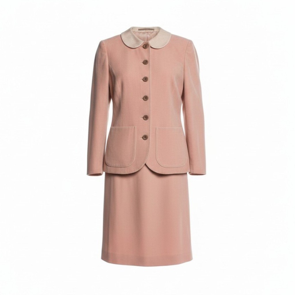 Mademoiselle Dior マドモアゼル ディオール スカートセットアップ ジャケット タイトスカート 丸襟 Sサイズ ピンク系 レディース 女性用o07t 中古