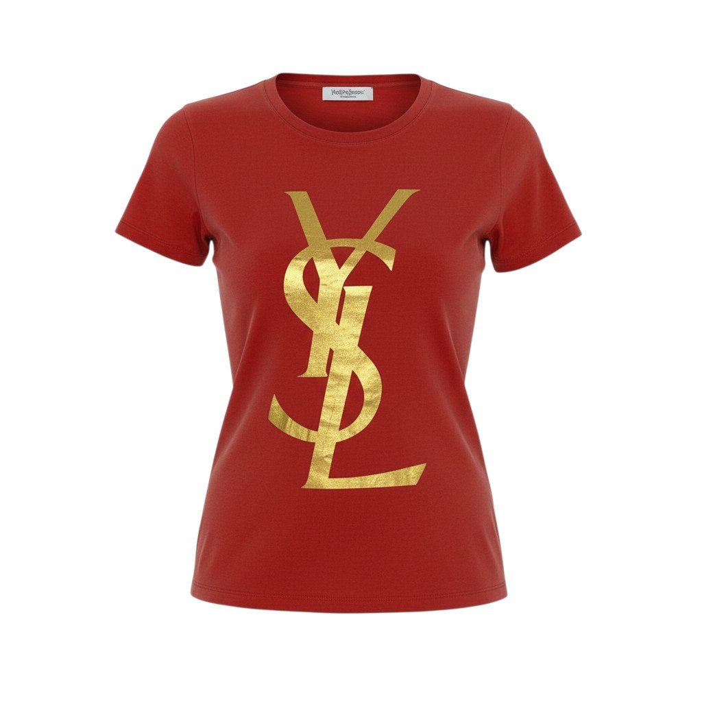樂天商城 - 《美品》 YVES SAINT LAURENT rive gauche イヴサンローランリブゴーシュ 半袖カットソー トップス ゴールドロゴ S オレンジ コットン レディースu02t 中古