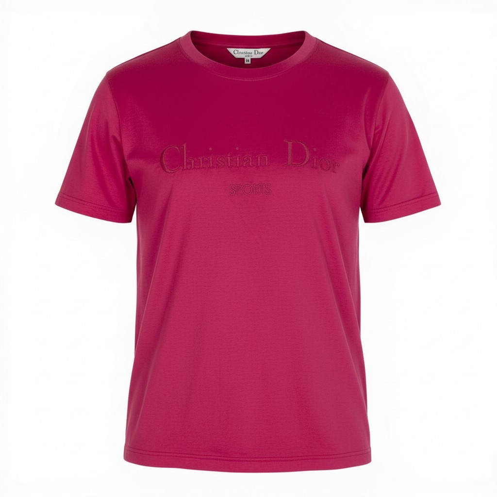 樂天商城 - Christian Dior クリスチャンディオール 半袖Tシャツ ブランドロゴ刺繍Tシャツ トップスカットソー Mサイズ ピンク コットン100％ レディース 女性用u02t 中古