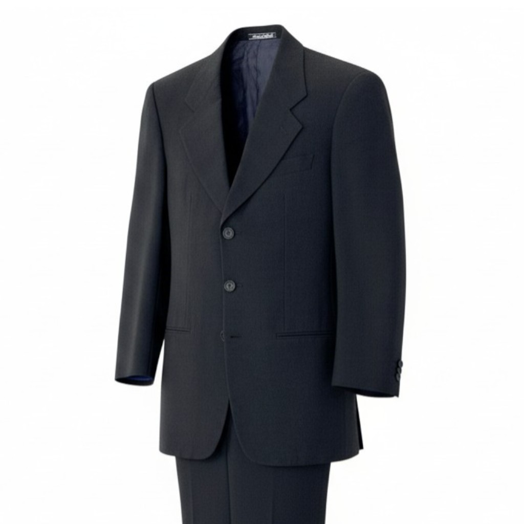 GIORGIO ARMANI LE COLLEZIONI ジョルジオアルマーニ セットアップスーツ シングル 3B 背抜き メンズ 紳士服 ビジネス 44REG ブラックo07t 中古