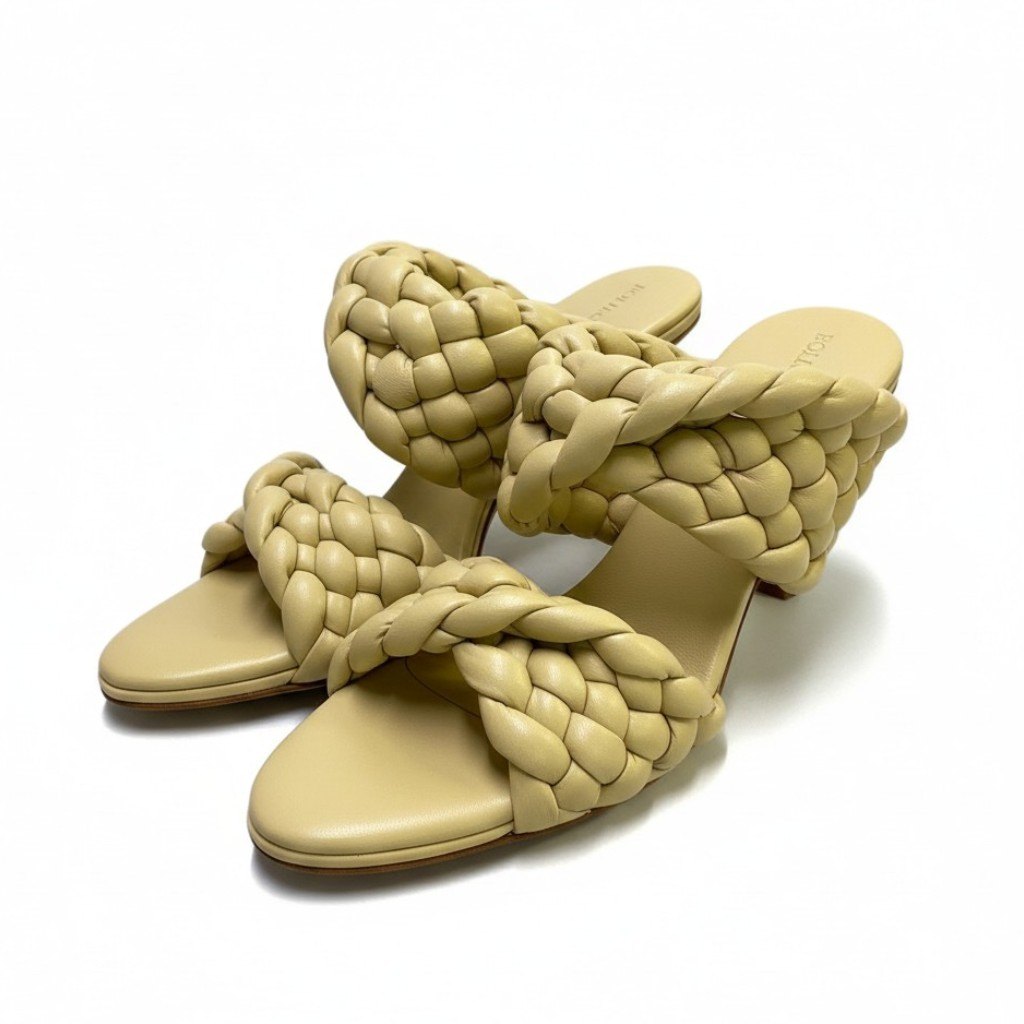 樂天商城 - BOTTEGA VENETA ボッテガヴェネタ イントレチャート カーブサンダル サイズ36 1/2 イエロー系 レザー レディースta1【中古】