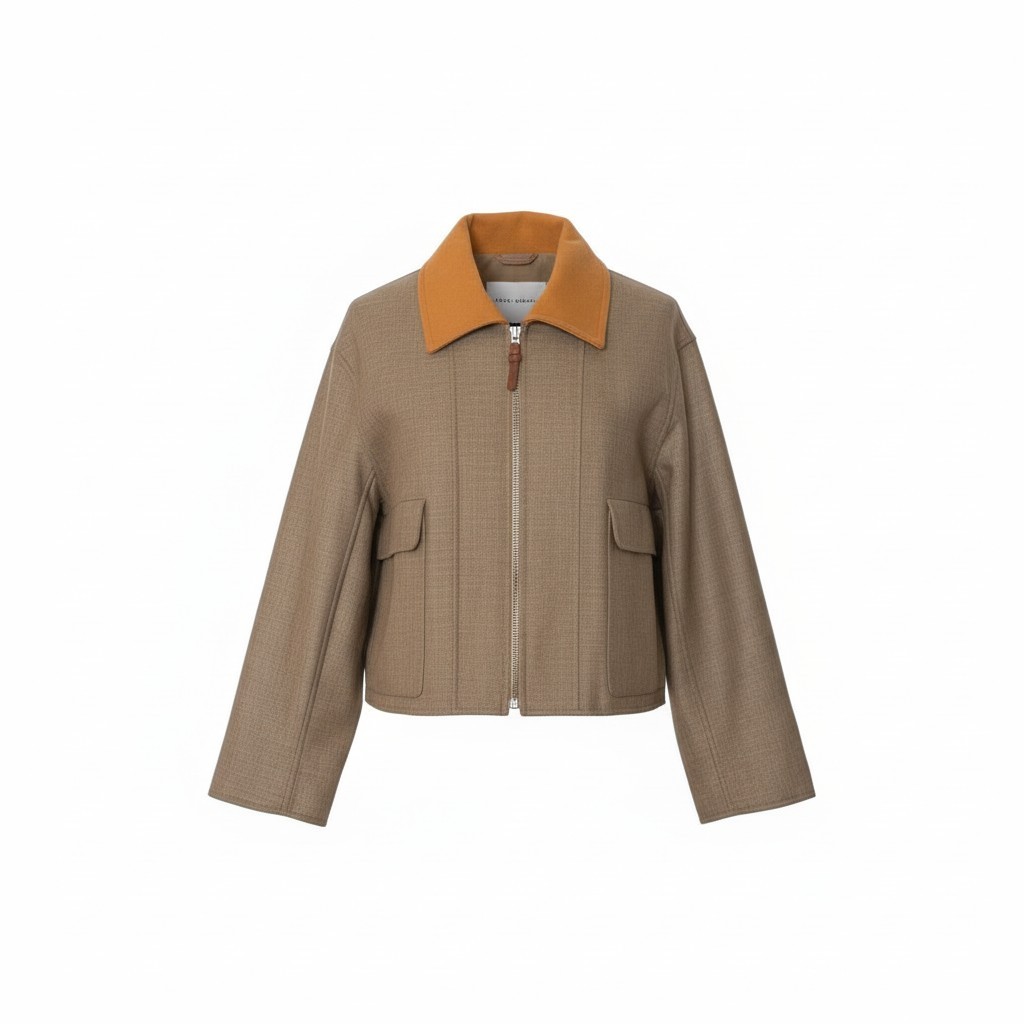 樂天商城 - HERMES エルメス 2023 ジップアップ カシミヤ ウール ハイネック ジャケット 40 ベージュ イエロー レディースnu1【中古】