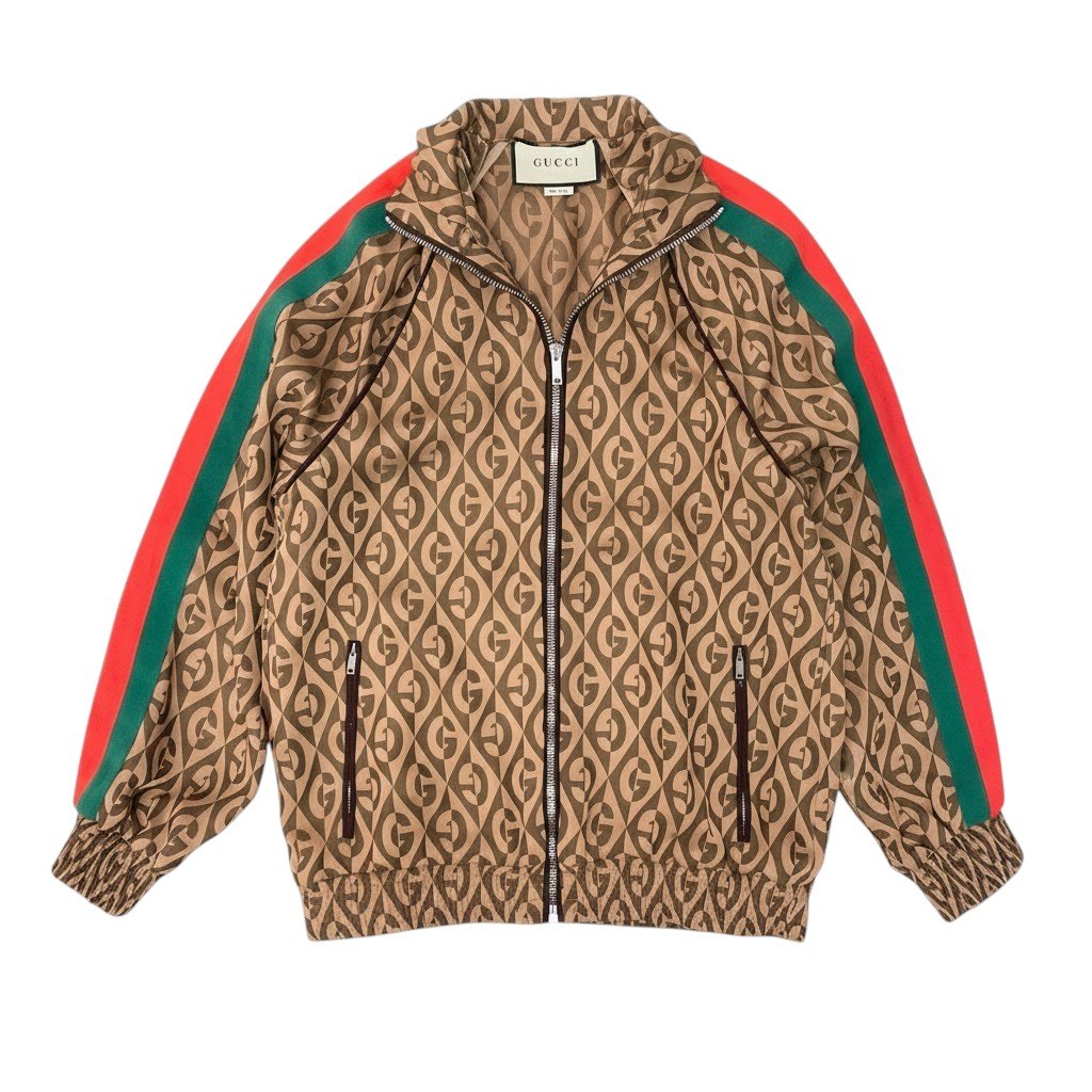 樂天商城 - GUCCI グッチ トラックジャケット GGランバスパターン ウェブライン アウター XXSサイズ ブラウン系 メンズ 男性用nu1 【中古】