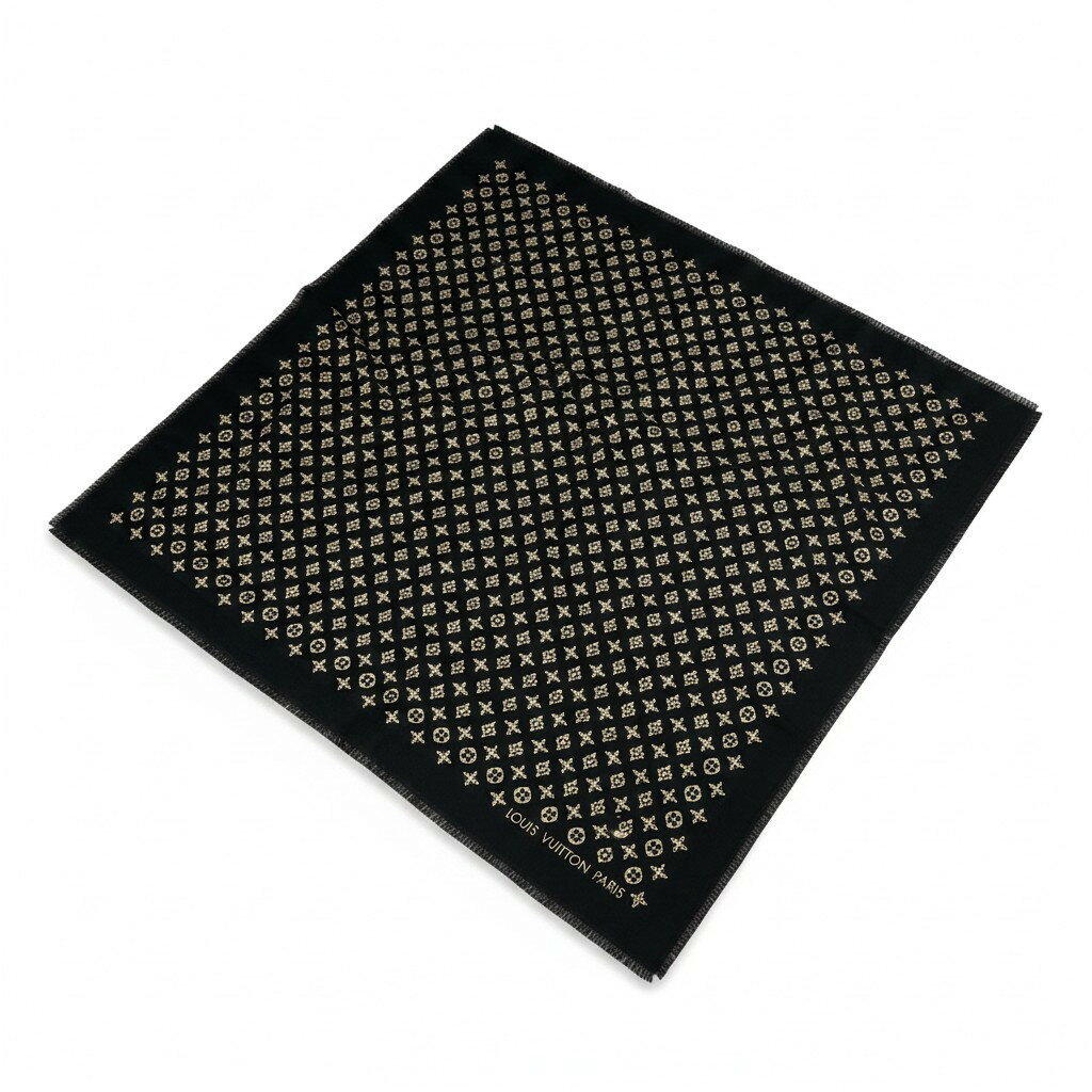 樂天商城 - 《極美品》 LOUIS VUITTON ルイヴィトン ショール モア モノグラム ストール Shawl More Monogram M70670 ブラック LV 箱付t18r 【中古】