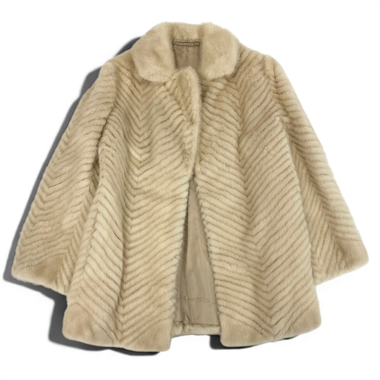 Josephine ジョセフィーヌ パールミンク ファーコート サイズ11 ホワイト 本毛皮 Pearl Mink Fur Coat リアルファーt18r 中古
