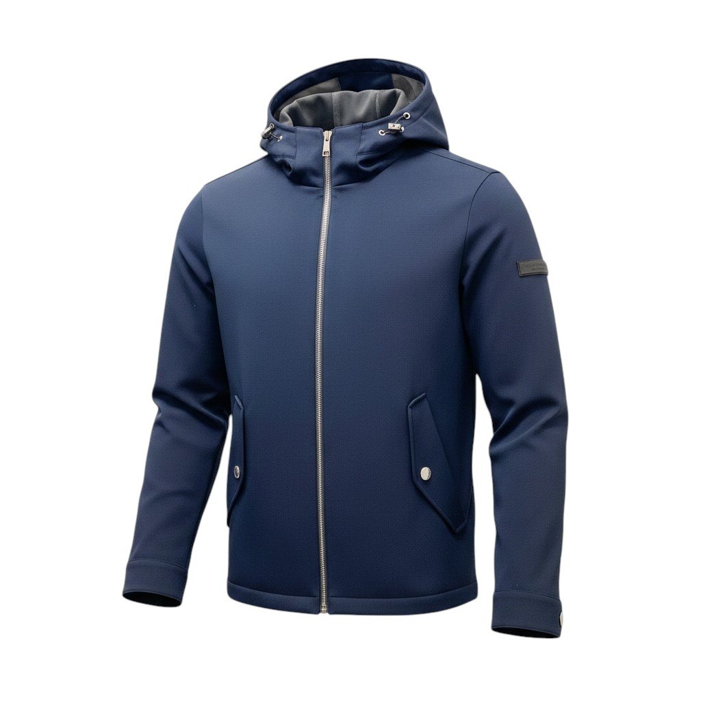 BLACK LABEL CRESTBRIDGE ブラックレーベルクレストブリッジ ジップアップ ナイロンパーカー 伸縮ストレッチ サイズM ネイビー メンズ 紳士服u02t
