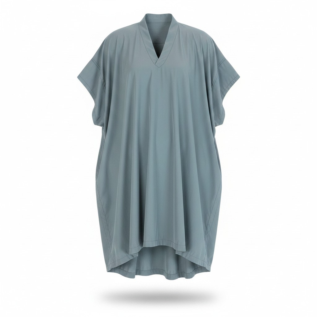 Y's ワイズ 23ss FLARED DRESS WITH SMALL COLLARS 半袖ワンピース YH-D29-026 サイズ2 グレー レディースo07t 中古