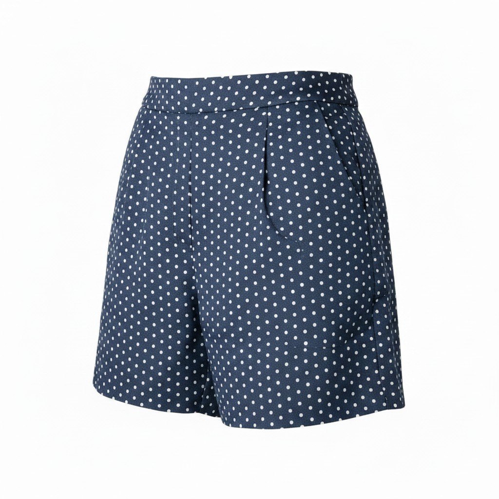 【極美品】Christian Dior ショートパンツ ドット柄 イタリア製 141P62A7631 42サイズ ネイビー 画像参照 レディース 女性用k02i 中古