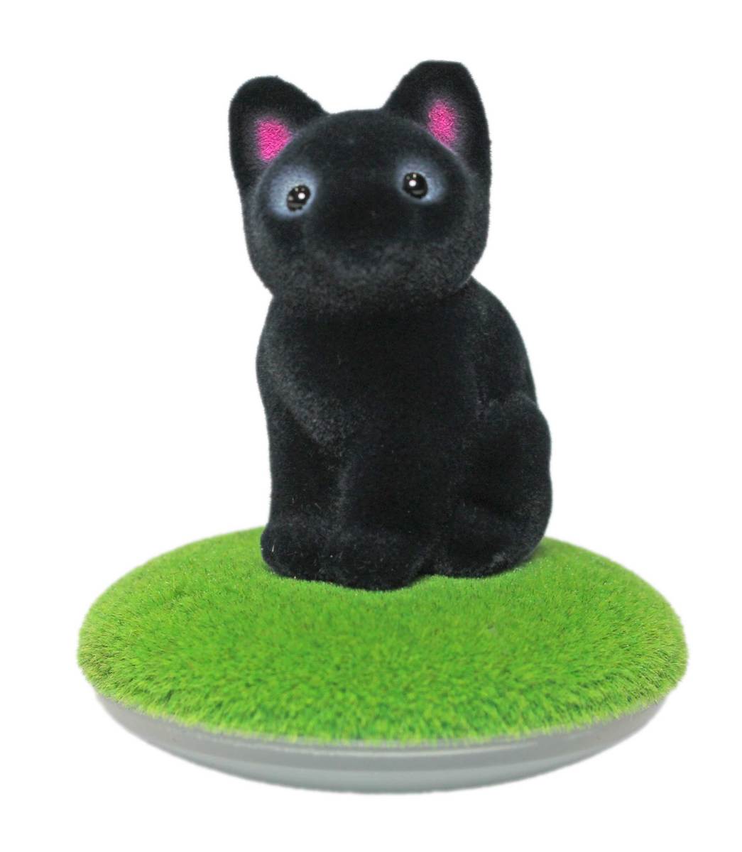 コネコとコイヌシリーズ +アロマディフューザー　黒ネコ 7cmサイズのアロマディフューザー機能付き置物..