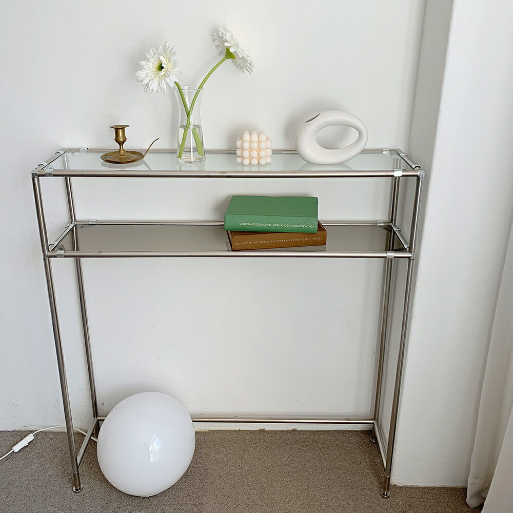 【スーパーSALE!20%OFF ポイント5倍!~9/11 01:59】O'gre オグレ ステンレスモジュール家具コンソール 韓国インテリア カラーガラス選択...