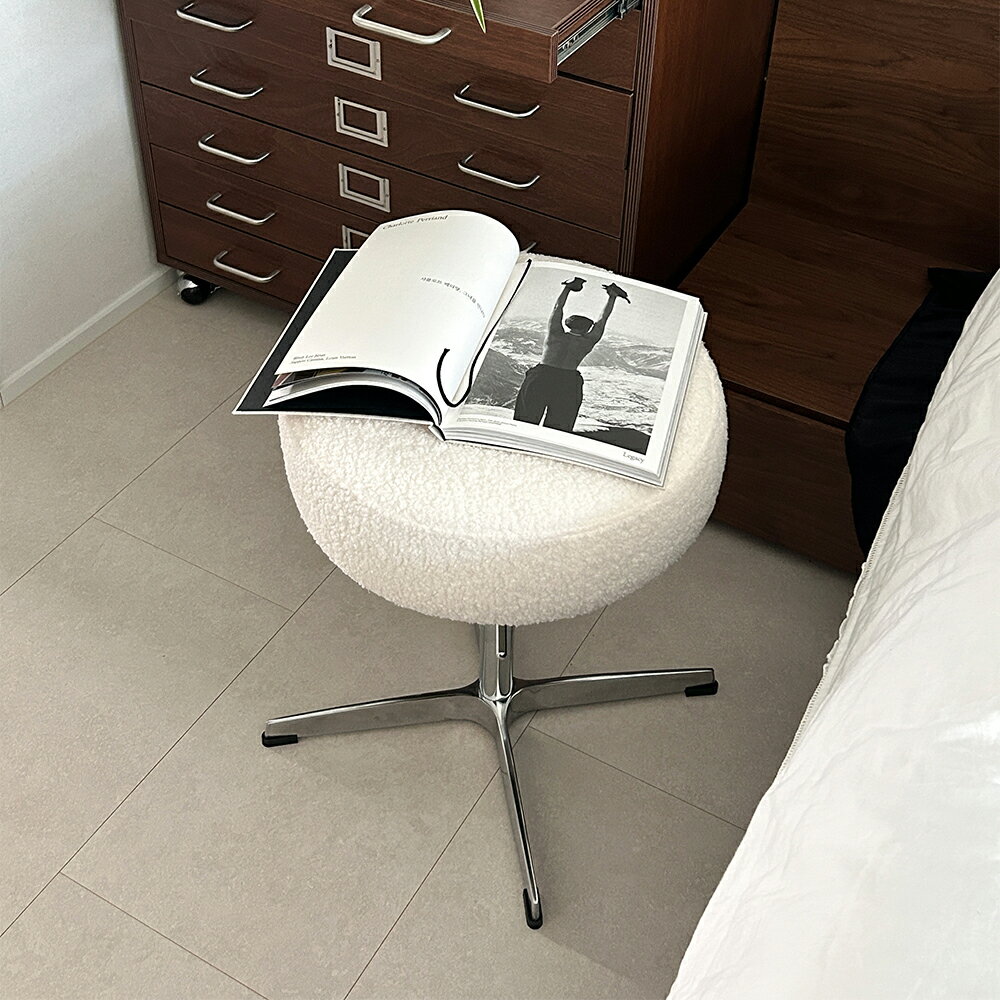 VAMIR バミル メレンゲファブリックスツール 韓国インテリア 高さ44cm 北欧 ホワイト