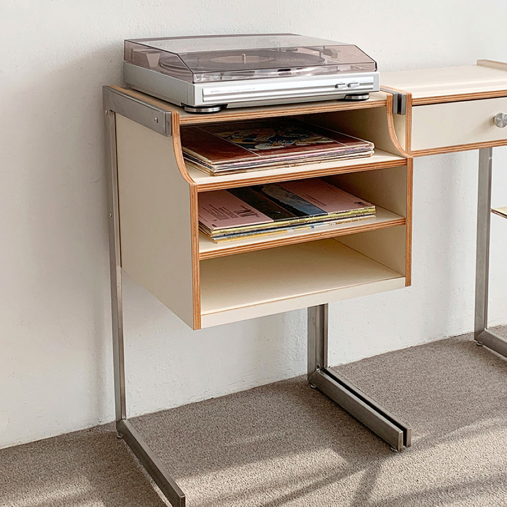 Rakuten - VAMIR バミル モレナLP サイドテーブル_レコード 韓国インテリア 幅33cm 3段収納