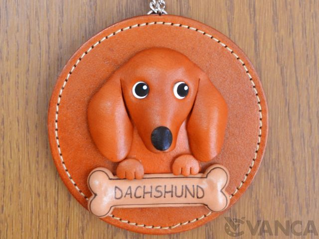 ダックスフンド ウォールデコ【レザー 本革 VANCA バンカクラフト革物語 国産 ハンドメイド 贈り物 即納】(3)