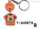 Tシャツ B (青) キーホルダー イニシャル【レザー 本革 VANCA バンカクラフト革物語 国産 ハンドメイド 贈り物 即納】