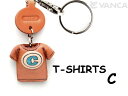 Tシャツ C (青) キーホルダー イニシャル【レザー 本革 VANCA バンカクラフト革物語 国産 ハンドメイド 贈り物 即納】