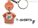 Tシャツ F (青) キーホルダー イニシャル【レザー 本革 VANCA バンカクラフト革物語 国産 ハンドメイド 贈り物 即納】