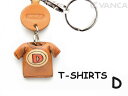 Tシャツ D (赤) キーホルダー イニシャル【レザー 本革 VANCA バンカクラフト革物語 国産 ハンドメイド 贈り物 即納】