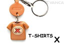 Tシャツ X (赤) キーホルダー イニシャル【レザー 本革 VANCA バンカクラフト革物語 国産 ハンドメイド 贈り物 即納】