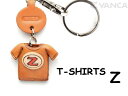 Tシャツ Z (赤) キーホルダー イニシャル【レザー 本革 VANCA バンカクラフト革物語 国産 ハンドメイド 贈り物 即納】
