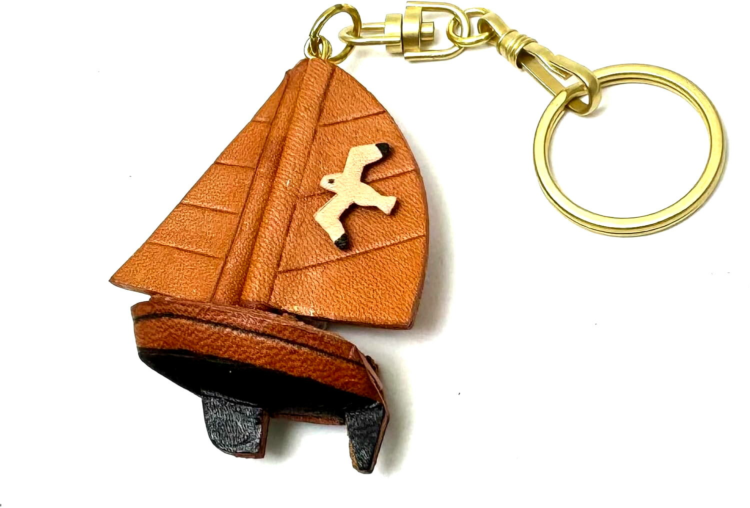 ヨット キーホルダー【レザー 本革 VANCA バンカクラフト革物語 国産 ハンドメイド 贈り物 即納】のサムネイル