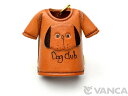 いぬ Tシャツ キーホルダー【レザー 本革 VANCA バンカクラフト革物語 国産 ハンドメイド 贈り物 即納】