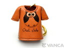 ふくろう Tシャツ キーホルダー【レザー 本革 VANCA バンカクラフト革物語 国産 ハンドメイド 贈り物 即納】
