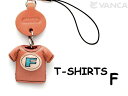Tシャツ F (青) 携帯ストラップ【レザー 本革 VANCA バンカクラフト革物語 国産 ハンドメイド 贈り物 即納】