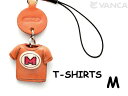 Tシャツ M (赤) 携帯ストラップ【レザー 本革 VANCA バンカクラフト革物語 国産 ハンドメイド 贈り物 即納】