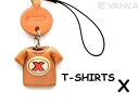 Tシャツ X (赤) 携帯ストラップ【レザー 本革 VANCA バンカクラフト革物語 国産 ハンドメイド 贈り物 即納】