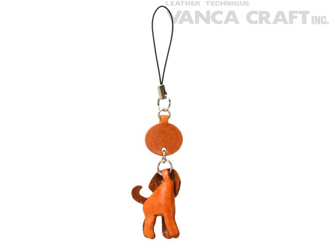 遊び心くすぐる革雑貨 VANCAのゴールデンドゥードル 携帯ストラップ【レザー 本革 VANCA バンカクラフト革物語 国産 ハンドメイド 贈り物 即納】｜アングル3