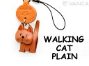 ねこちゃん あるき 携帯ストラップ【レザー 本革 VANCA バンカクラフト革物語 国産 ハンドメイド 贈り物 即納】