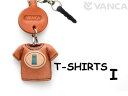 Tシャツ I (青) イヤホンジャックアクセサリー【レザー 本革 VANCA バンカクラフト革物語 国産 ハンドメイド 贈り物 即納】