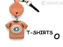 Tシャツ O (青) イヤホンジャックアクセサリー【レザー 本革 VANCA バンカクラフト革物語 国産 ハンドメイド 贈り物 即納】