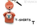 Tシャツ T (青) イヤホンジャックアクセサリー【レザー 本革 VANCA バンカクラフト革物語 国産 ハンドメイド 贈り物 即納】
